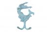 Rustic Light Blue Cast Iron Mermaid Key Hook 6 - 1