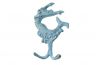 Rustic Light Blue Cast Iron Mermaid Key Hook 6 - 2