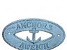  Dark Blue Whitewashed Cast Iron Anchors Aweigh with Anchor Sign 8 - 4