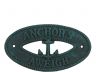 Seaworn Blue Cast Iron Anchors Aweigh with Anchor Sign 8 - 4