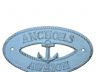 Rustic Light Blue Cast Iron Anchors Aweigh with Anchor Sign 8 - 4