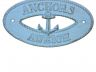 Rustic Light Blue Cast Iron Anchors Aweigh with Anchor Sign 8 - 3