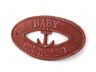 Red Whitewashed Cast Iron Baby on Board with Anchor Sign 8 - 1