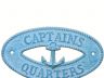 Light Blue Whitewashed Cast Iron Captains Quarters with Anchor Sign 8 - 1