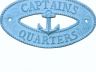 Light Blue Whitewashed Cast Iron Captains Quarters with Anchor Sign 8 - 2