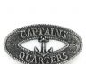 Antique Silver Cast Iron Captains Quarters with Anchor Sign 8 - 1