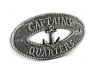 Antique Silver Cast Iron Captains Quarters with Anchor Sign 8 - 3