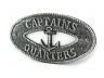 Antique Silver Cast Iron Captains Quarters with Anchor Sign 8 - 4
