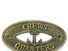 Antique Gold Cast Iron Crews Quarters with Anchor Sign 8 - 4