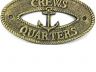 Antique Gold Cast Iron Crews Quarters with Anchor Sign 8 - 3