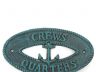 Seaworn Blue Cast Iron Crews Quarters with Anchor Sign 8 - 4