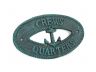Seaworn Blue Cast Iron Crews Quarters with Anchor Sign 8 - 2