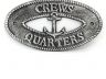 Antique Silver Cast Iron Crews Quarters with Anchor Sign 8 - 3