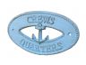 Rustic Light Blue Cast Iron Crews Quarters with Anchor Sign 8 - 1