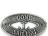 Antique Silver Cast Iron Gone Sailing with Anchor Sign 8 - 4