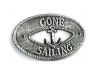 Antique Silver Cast Iron Gone Sailing with Anchor Sign 8 - 3