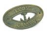 Antique Bronze Cast Iron Loose Cannon with Anchor Sign 8 - 2