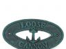 Seaworn Blue Cast Iron Loose Cannon with Anchor Sign 8 - 4