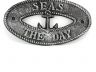 Antique Silver Cast Iron Seas the Day with Anchor Sign 8 - 3