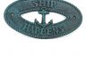 Seaworn Blue Cast Iron Ship Happens with Anchor Sign 8 - 3