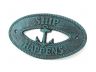 Seaworn Blue Cast Iron Ship Happens with Anchor Sign 8 - 2