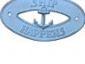 Rustic Light Blue Cast Iron Ship Happens with Anchor Sign 8 - 3