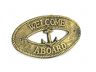 Antique Gold Cast Iron Welcome Aboard with Anchor Sign 8 - 2
