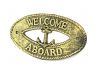 Antique Gold Cast Iron Welcome Aboard with Anchor Sign 8 - 1