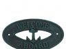 Seaworn Blue Cast Iron Welcome Aboard with Anchor Sign 8 - 4