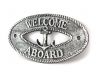 Antique Silver Cast Iron Welcome Aboard with Anchor Sign 8 - 1