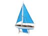 Wooden It Floats 12 - Light Blue wtih Light Blue Sails Floating Sailboat Model - 2