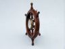 Deluxe Class Wood and Antique Brass Ship Steering Wheel Clock 18 - 3