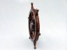 Deluxe Class Wood and Antique Copper Ship Stering Wheel Clock 24 - 5