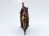 Deluxe Class Wood and Antique Brass Ship Stering Wheel Clock 24 - 5