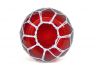 Red Japanese Glass Fishing Float Bowl with Decorative White Fish Netting 10 - 1