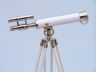Floor Standing Chrome with White Leather Griffith Astro Telescope 50 - 13