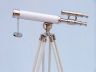 Floor Standing Chrome with White Leather Griffith Astro Telescope 50 - 5