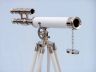 Floor Standing Chrome with White Leather Griffith Astro Telescope 50 - 4
