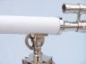 Floor Standing Chrome with White Leather Griffith Astro Telescope 50 - 1