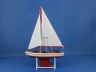 Wooden Decorative Sailboat 12 - Red Sailboat Model - 10