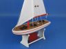 Wooden Decorative Sailboat 12 - Red Sailboat Model - 9