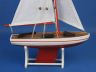 Wooden Decorative Sailboat 12 - Red Sailboat Model - 4