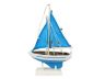 Wooden Light Blue Sailboat with Light Blue Sails Christmas Tree Ornament 9 - 1