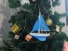 Wooden Light Blue Sailboat with Light Blue Sails Christmas Tree Ornament 9 - 4