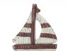Wooden Rustic Decorative Red and White Sailboat with Hook 7 - 5