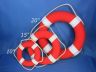 Vibrant Red Decorative Lifering with White Bands 10 - 13