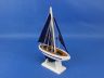 Wooden Blue Sailboat with Blue Sails Christmas Tree Ornament 9 - 7