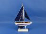 Wooden Blue Sailboat with Blue Sails Christmas Tree Ornament 9 - 6
