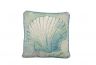 Blue and White Seashell Decorative Throw Pillow 10 - 1