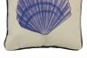 Blue and White Seashell Decorative Throw Pillow 10 - 1